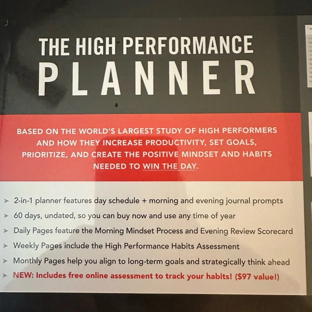 The High Performance Planner - Black NEW NWT